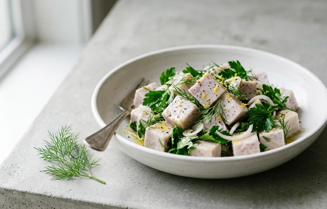 Chilled Taro & Herb Salad