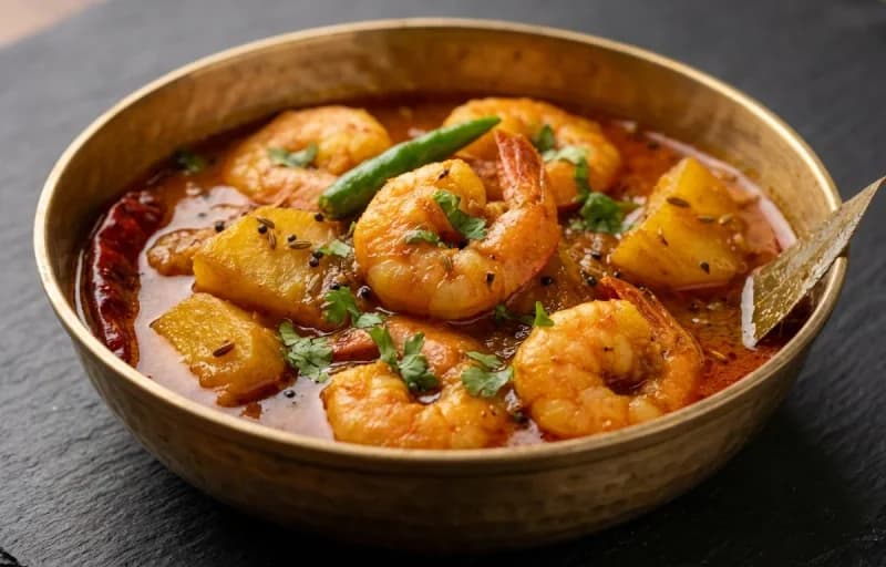 Chingudi Jhola, Bhaja Bhaat and Baigana Bhaja - Recipe 1