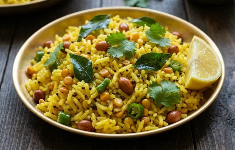 Chitranna, Curd, Urad Dal Papad and Mango Pickle - Recipe 1