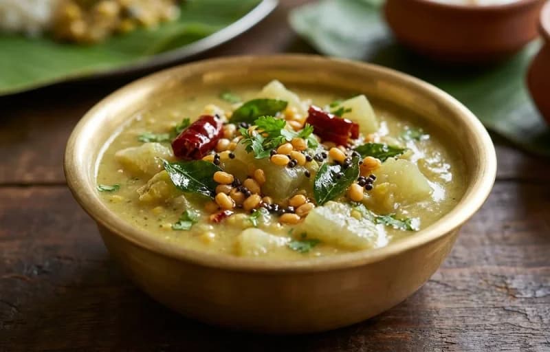 Chow Chow Kootu, Steamed Basmati Rice, Beans Usili and Tomato Rasam - Recipe 1