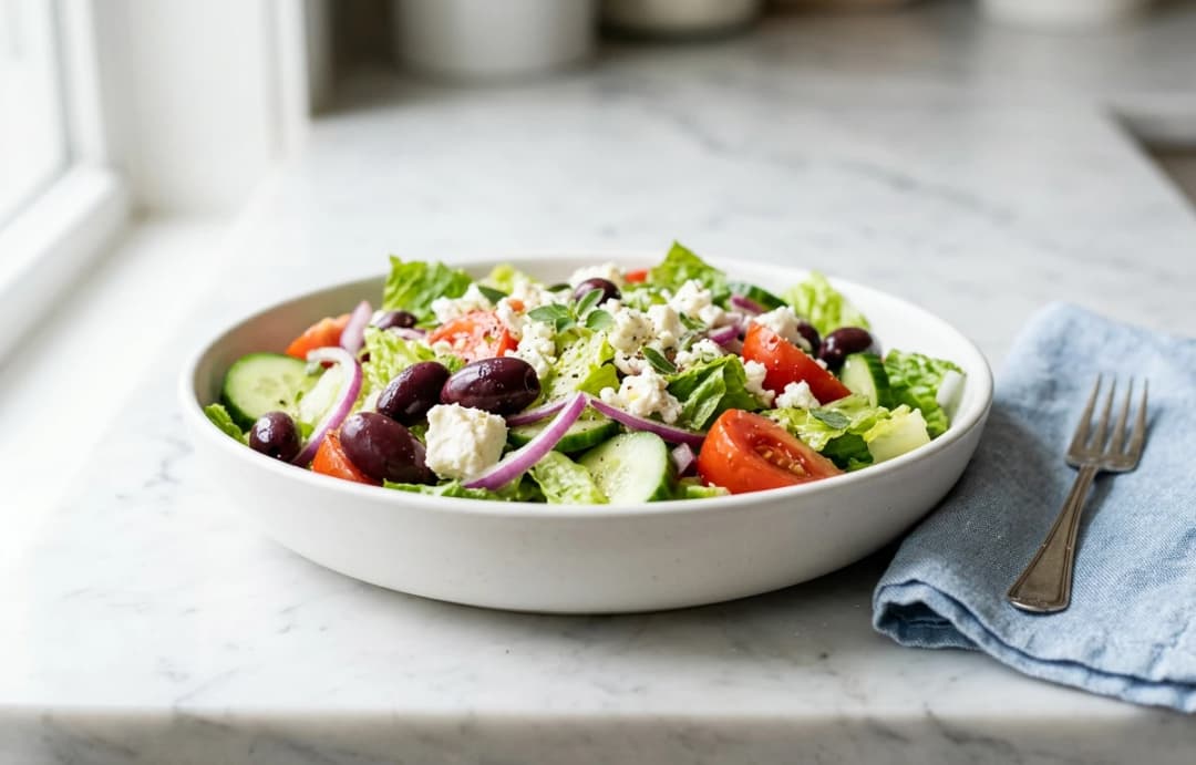 Classic Greek Salad with Black Olives