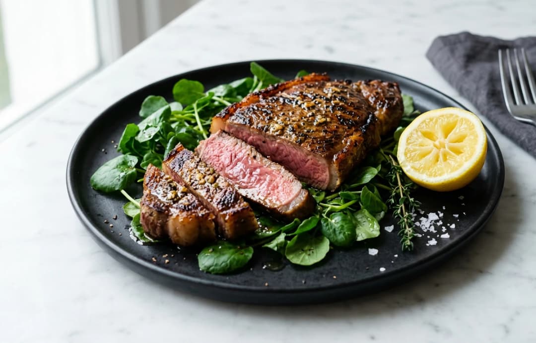 Classic Steak with a Watercress Bed