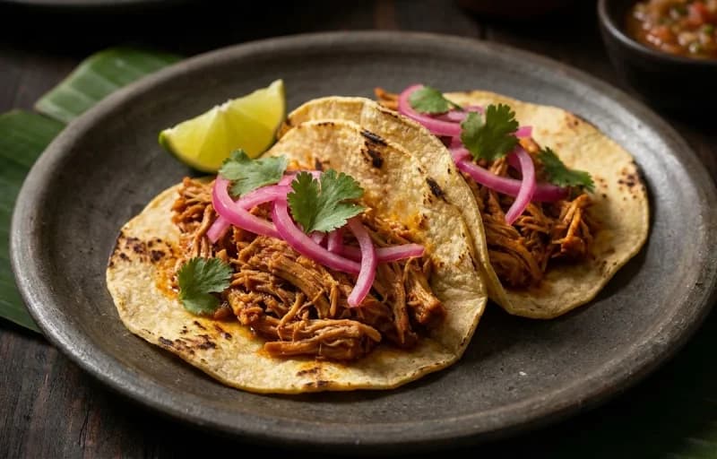 Cochinita Pibil Tacos, Pickled Red Onions and Roasted Habanero Salsa - Recipe 1