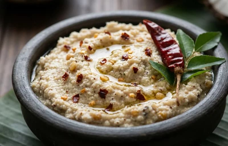 Puliyodarai, Coconut Thuvaiyal and Appalam - Recipe 2