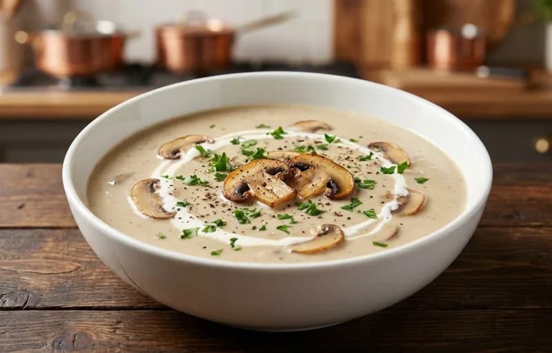 Cream of Mushroom Soup with Buttery Crackers - Recipe 1