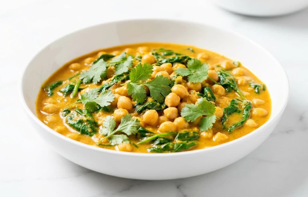 Creamy Chickpea and Spinach Curry