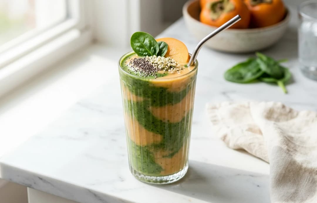 Creamy Persimmon & Spinach Smoothie