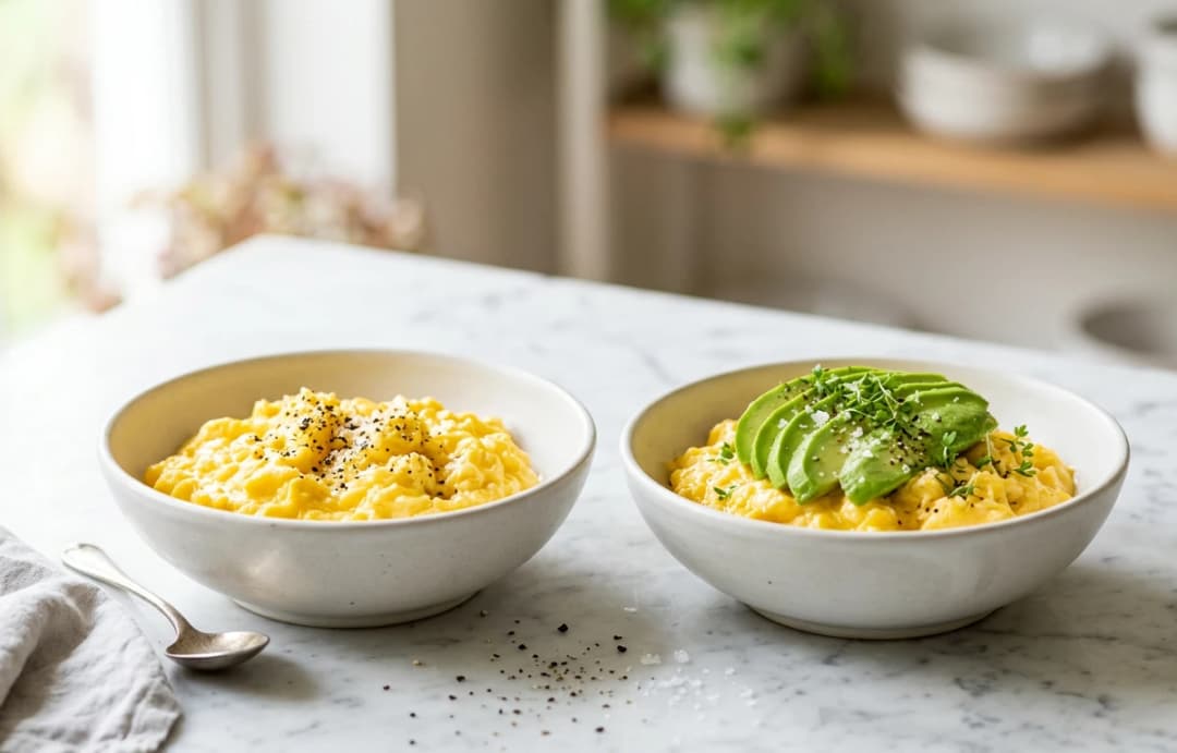 Creamy Scrambled Eggs: Two Ways