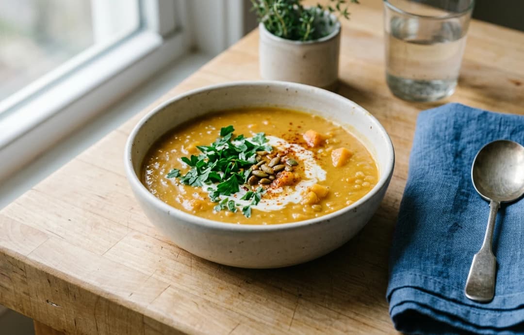 Creamy Yam and Lentil Soup
