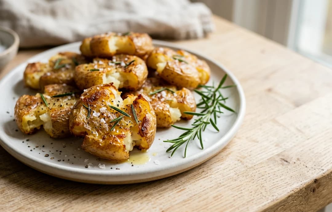 Crispy Smashed Potatoes with Rosemary