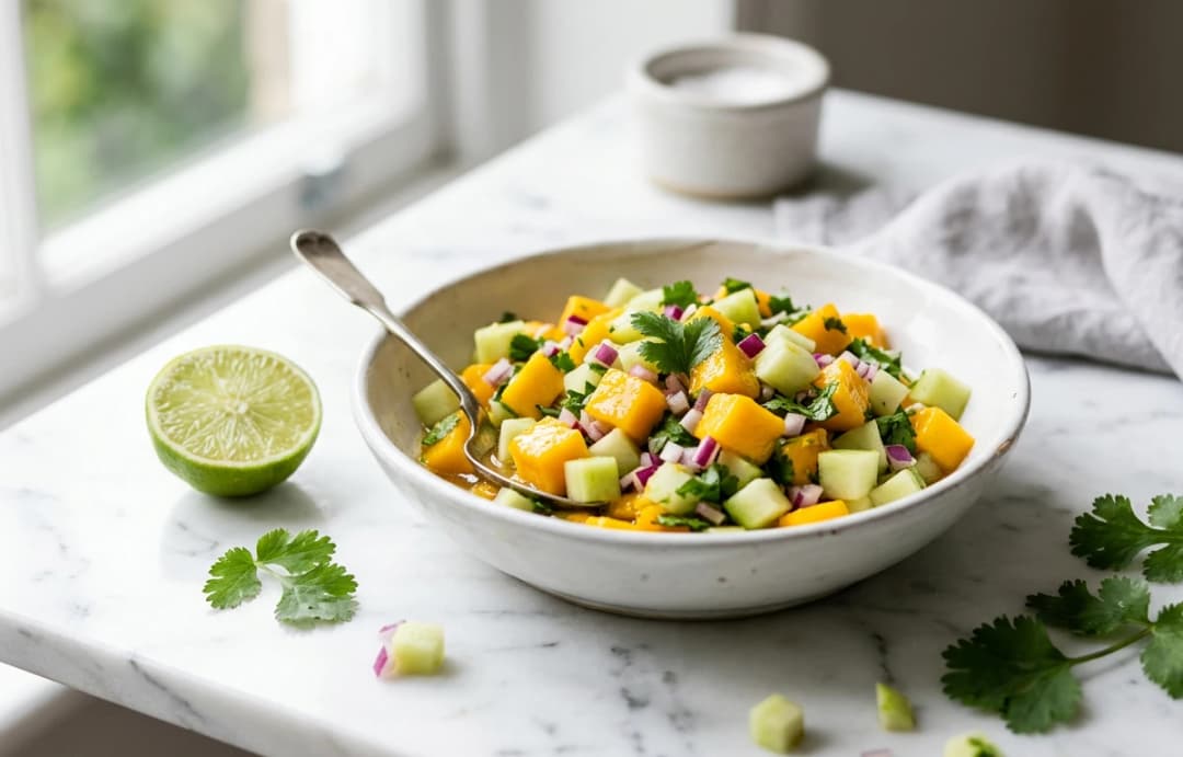 Crunchy Chayote & Mango Salsa