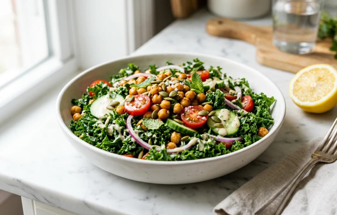 Crunchy Kale & Chickpea Salad
