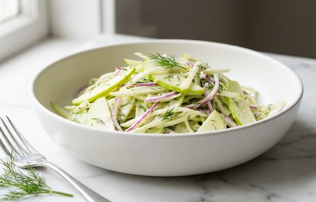Crunchy Kohlrabi & Apple Slaw
