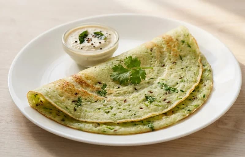Cucumber Dosa with Coriander Chutney - Recipe 1
