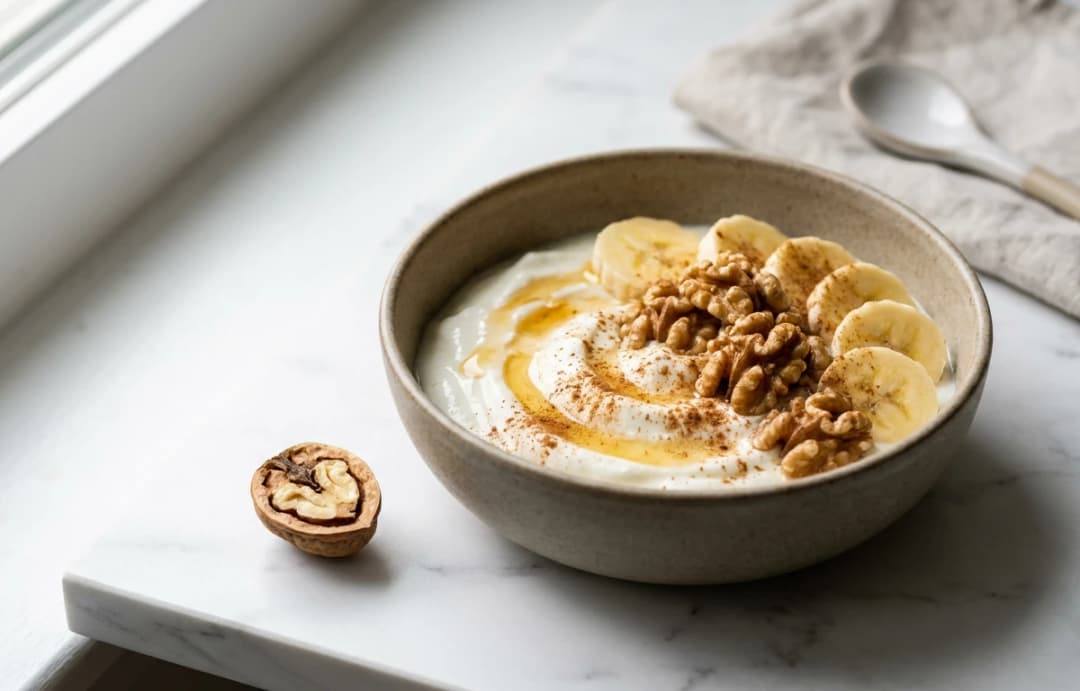 Dahi Banana Walnut Bowl