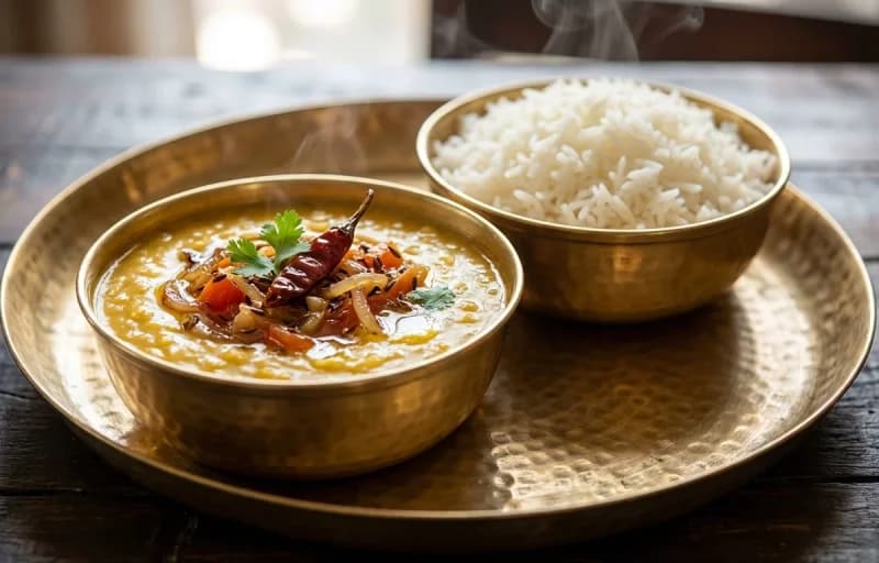 Egg Chaat with Dal Chawal - Recipe 2