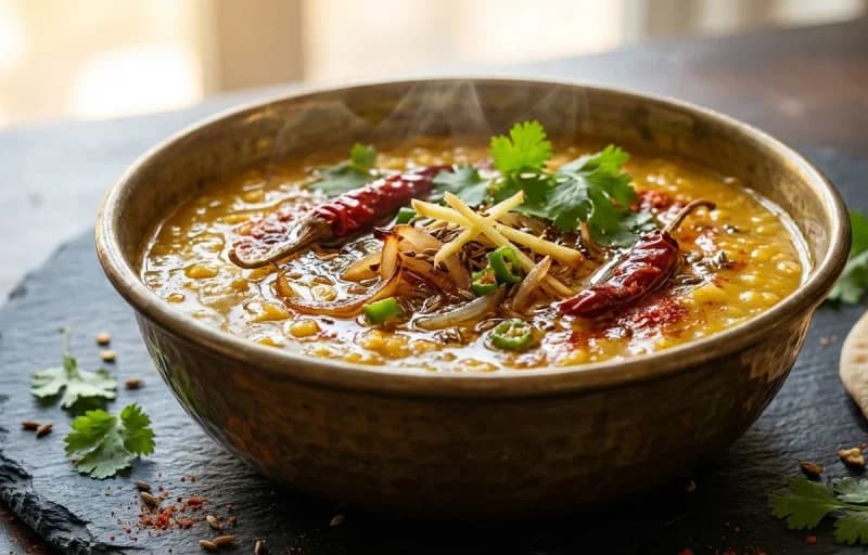 Dal Tadka, Steamed Basmati Rice, Roti and Aloo Gobi - Recipe 1