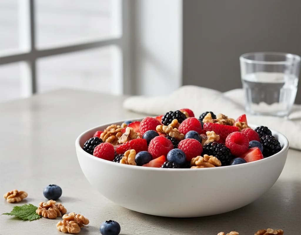 Mixed Berry Bowl With Walnuts