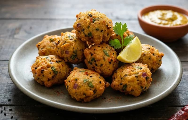 Dhanor Bora with Mint Chutney - Recipe 1