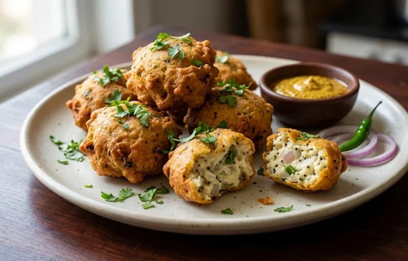 Dim Posto Bora, Shada Bhaat, Masoor Dal Tadka and Begun Pora - Recipe 1