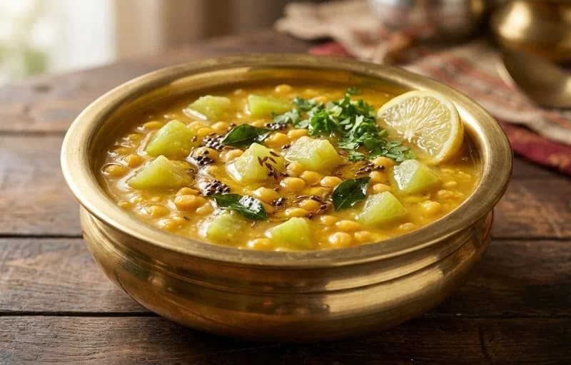 Doodhi Chana Dal with Phulka Rotli - Recipe 1