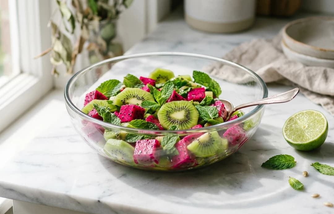 Dragon Fruit & Kiwi Salad with Mint