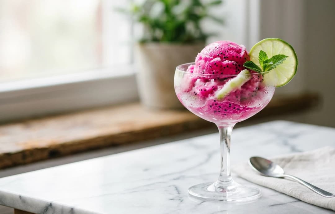 Dragon Fruit and Lime Sorbet