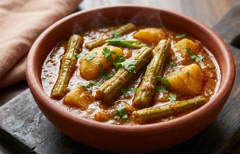Roti, Drumstick Curry and Moong Dal Tadka - Recipe 2