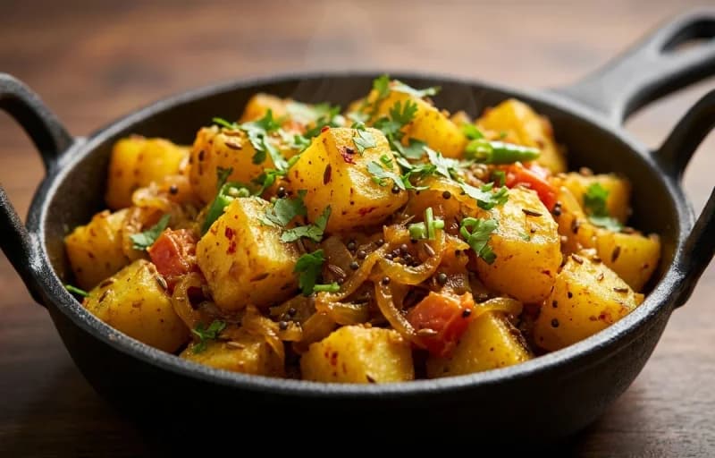 Dry Aloo Sabzi with Roti - Recipe 1