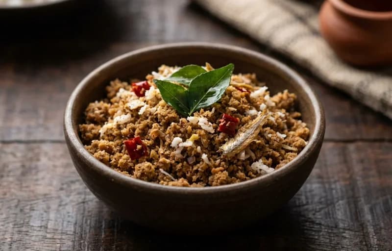 Steamed Basmati Rice, Dry Fish Chutney and Boiled Egg - Recipe 2