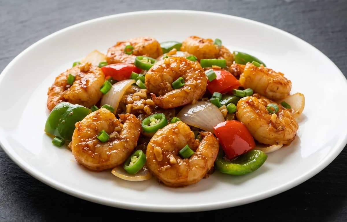 Dry Garlic Prawns