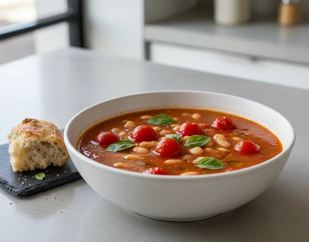 Tomato Basil White Bean Soup