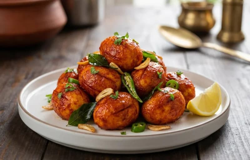 Egg 65 with Paratha - Recipe 1