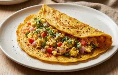 Egg Bhurji Besan Cheela