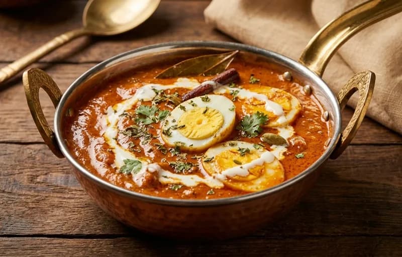 Egg Butter Masala with Garlic Naan - Recipe 1