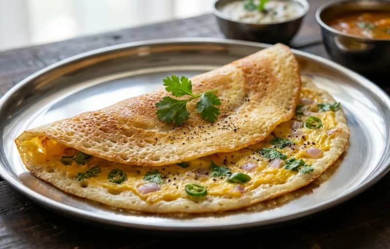 Egg Dosa, Peanut Chutney and Allam Chutney - Recipe 1