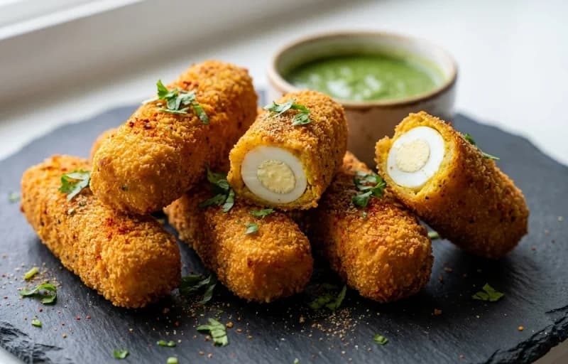 Egg Finger Fry with Mint Chutney - Recipe 1