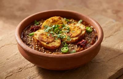 Egg Fry with Ker Sangri Masala