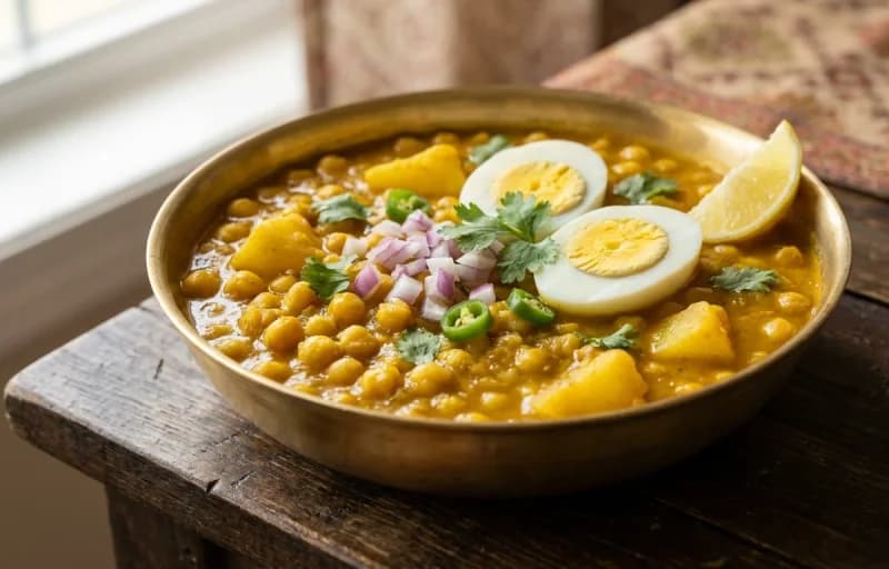 Egg Ghugni with Toasted Bread Slice - Recipe 1