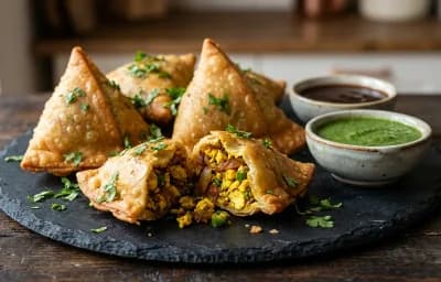Egg Kheema Samosa