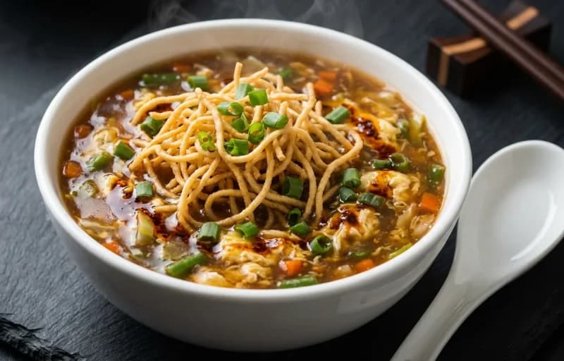 Egg Manchow Soup with Crispy Fried Noodles - Recipe 1
