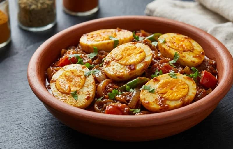 Egg Masala Dry, Phulka and Masoor Dal Tadka - Recipe 1