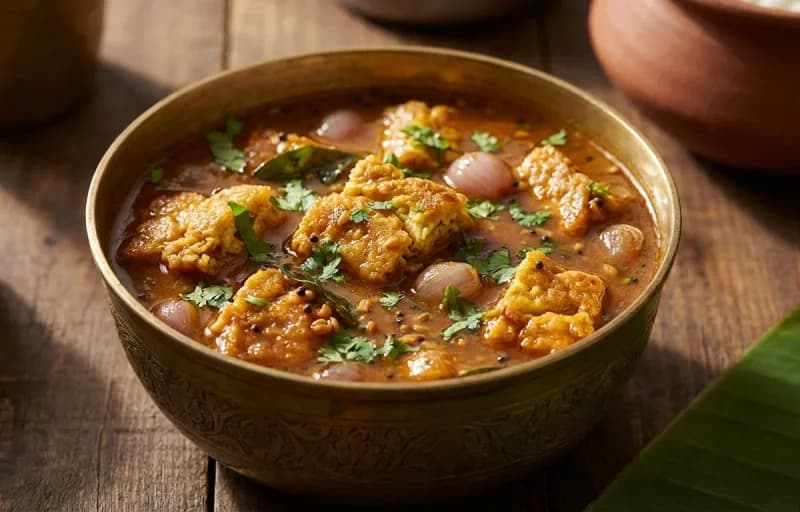 Egg Omelette Kuzhambu, Steamed Basmati Rice and Carrot Poriyal - Recipe 1