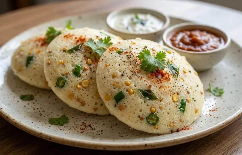Egg Rava Idli with Coriander Chutney - Recipe 1