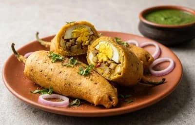 Egg Stuffed Mirchi Vada