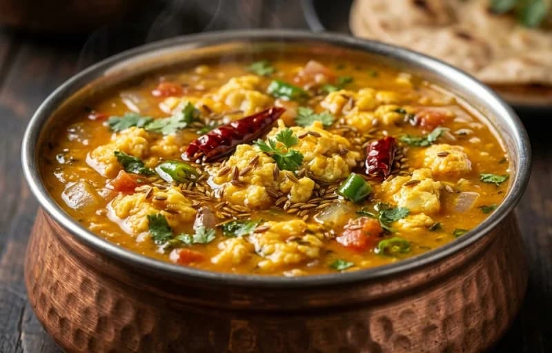 Egg Tadka with Phulka - Recipe 1