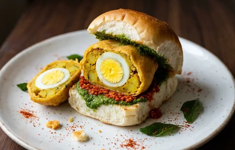 Egg Vada Pav