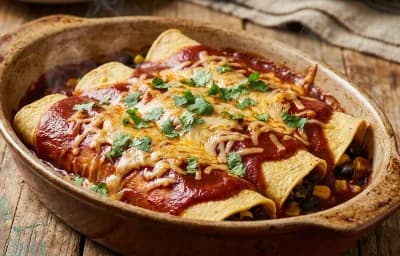 Enchiladas with Black Beans and Corn