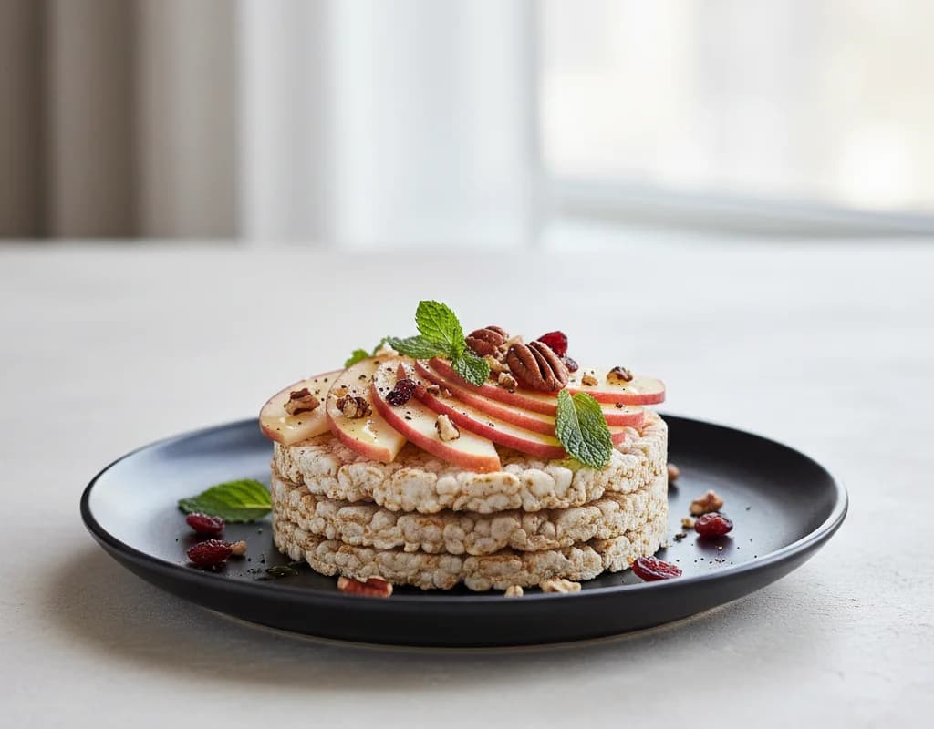 Apple Slices With Rice Cakes