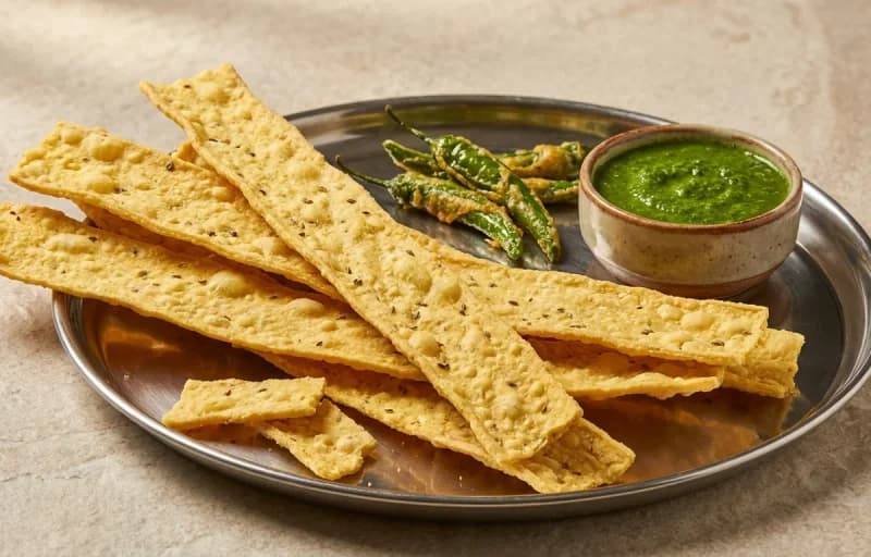 Fafda with Green Chili Chutney - Recipe 1